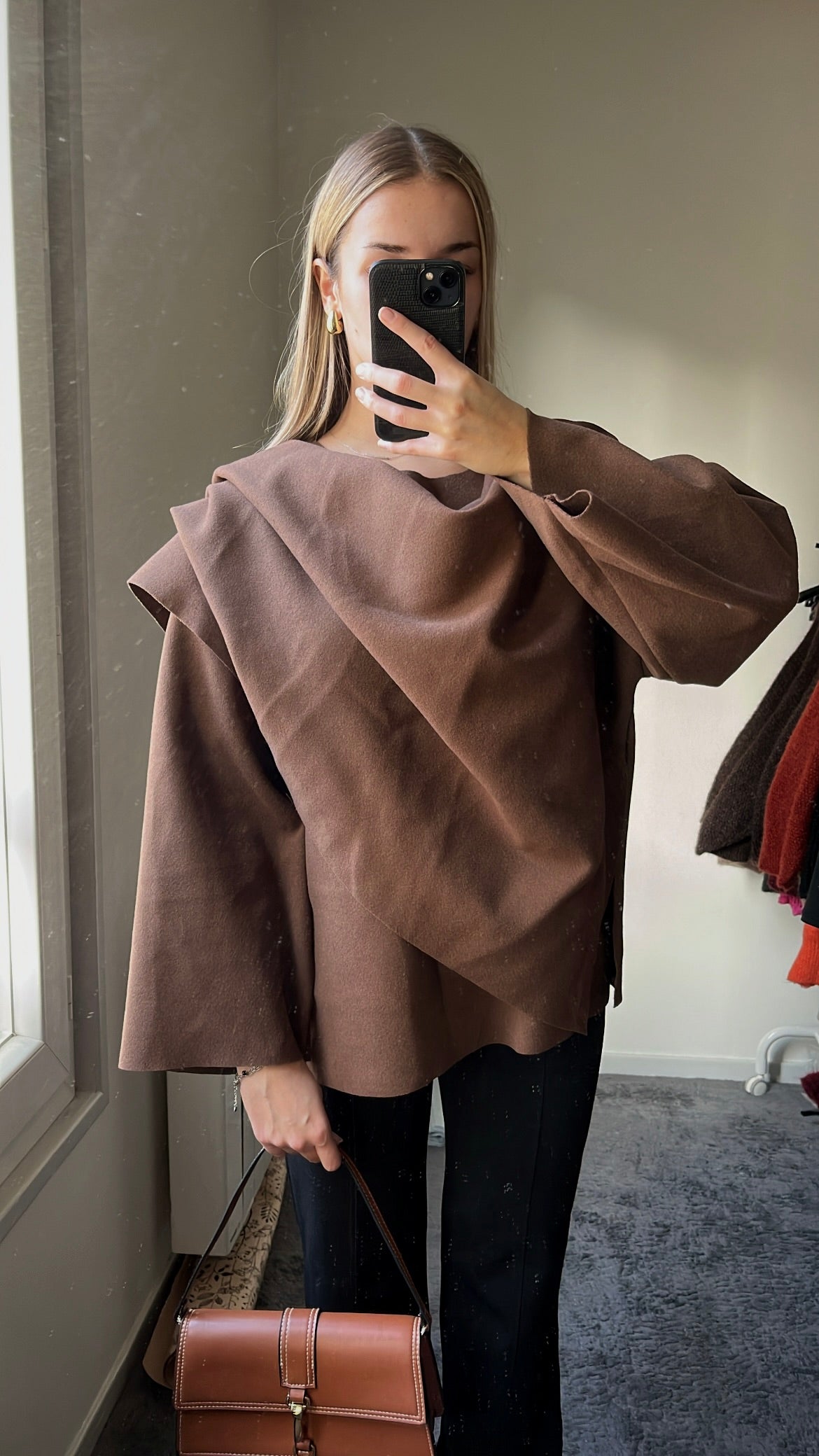 CAPE PONCHO MARRON