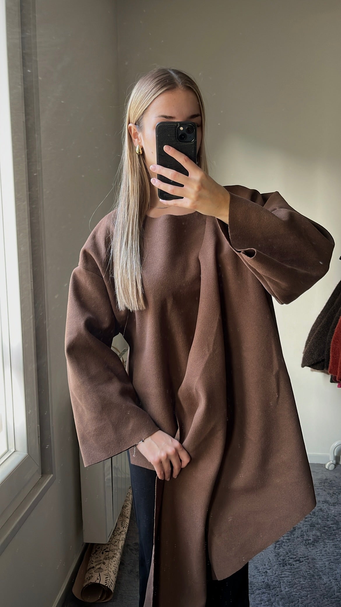 CAPE PONCHO MARRON