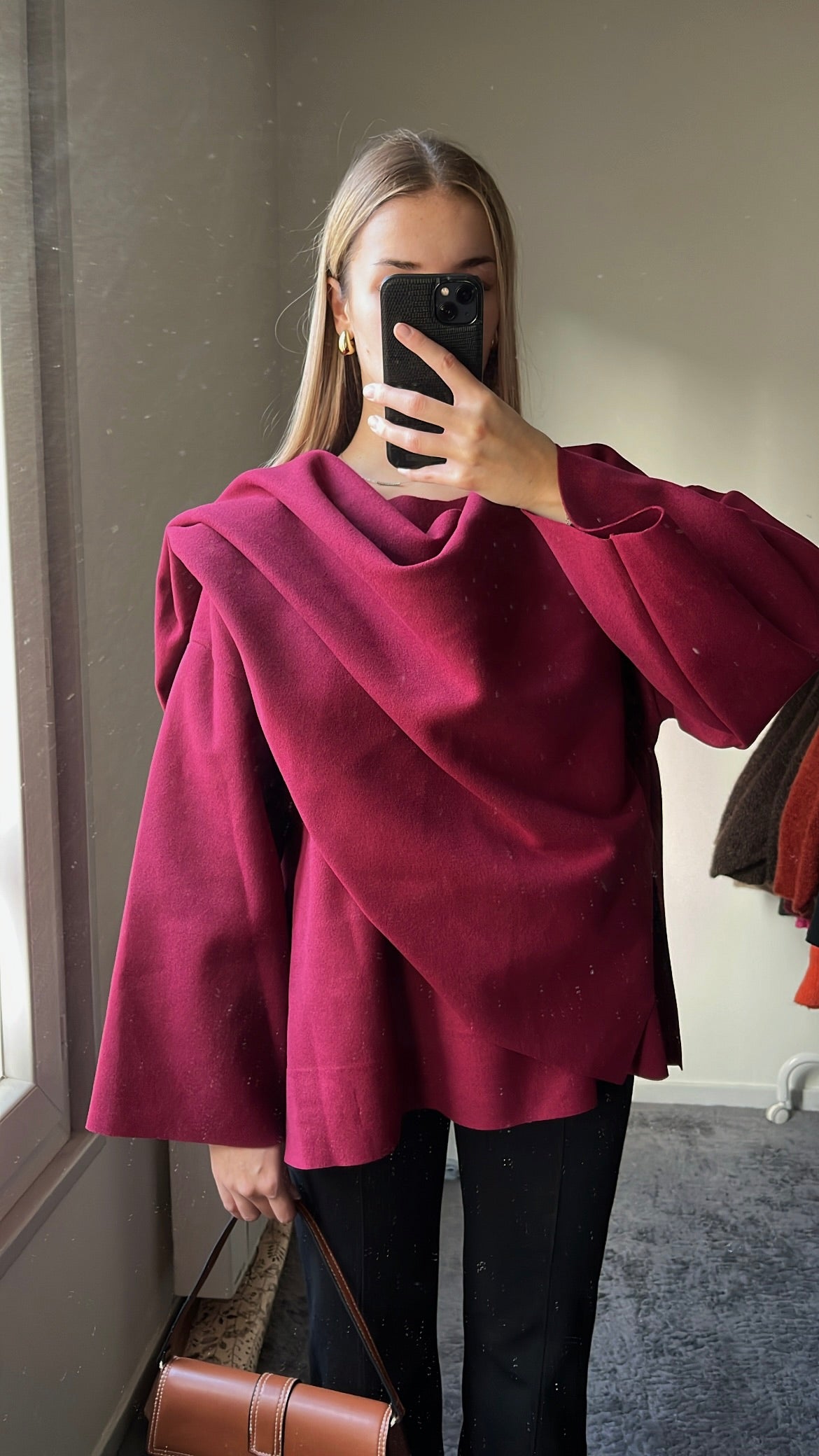 CAPE PONCHO BORDEAUX