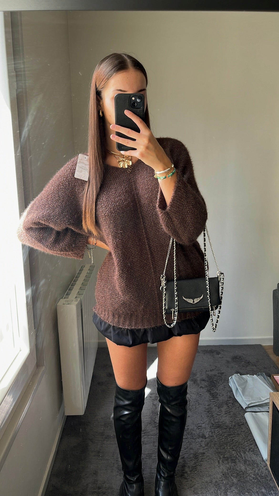 PULL 20% LAINE MARRON