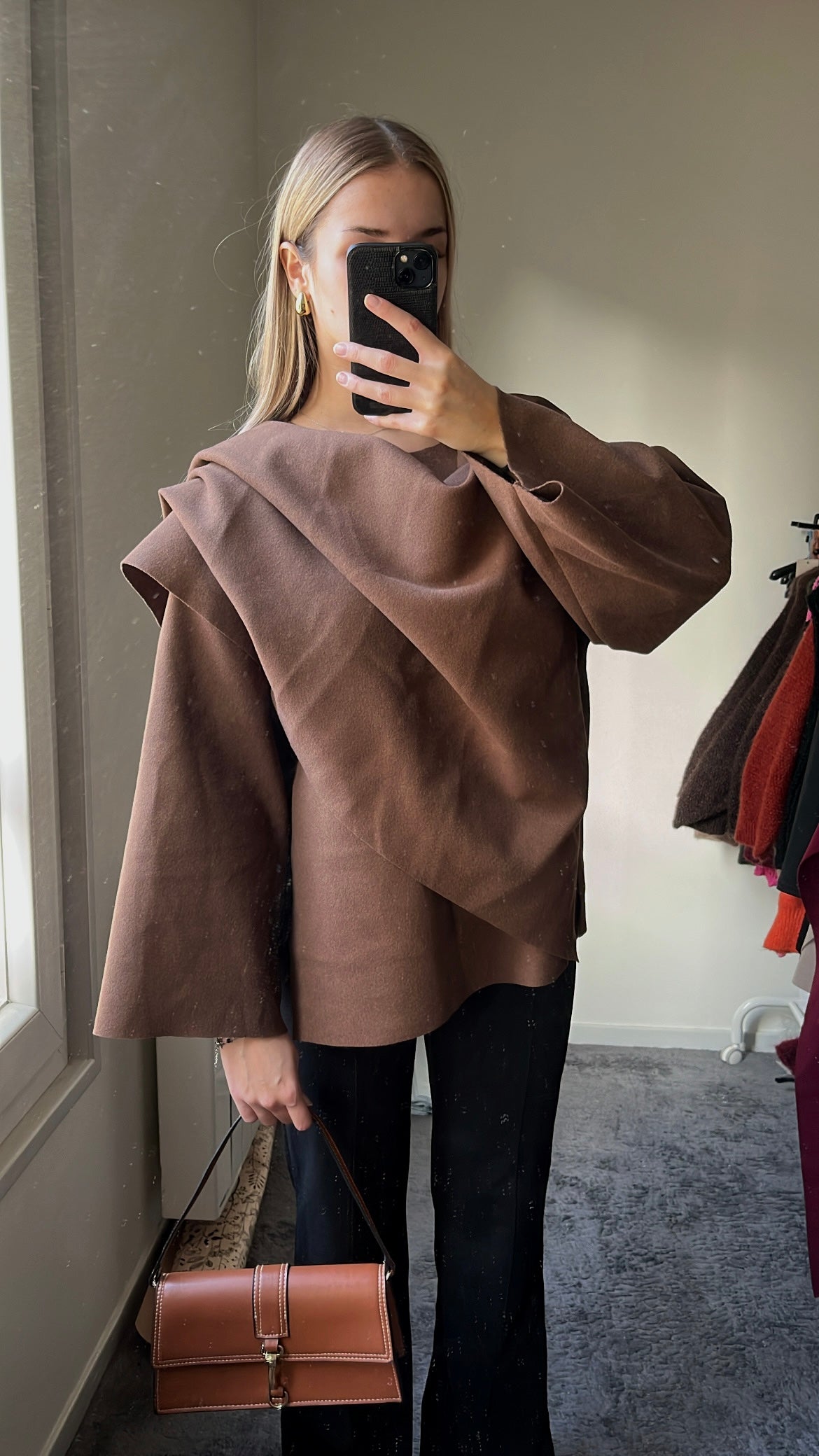 CAPE PONCHO MARRON