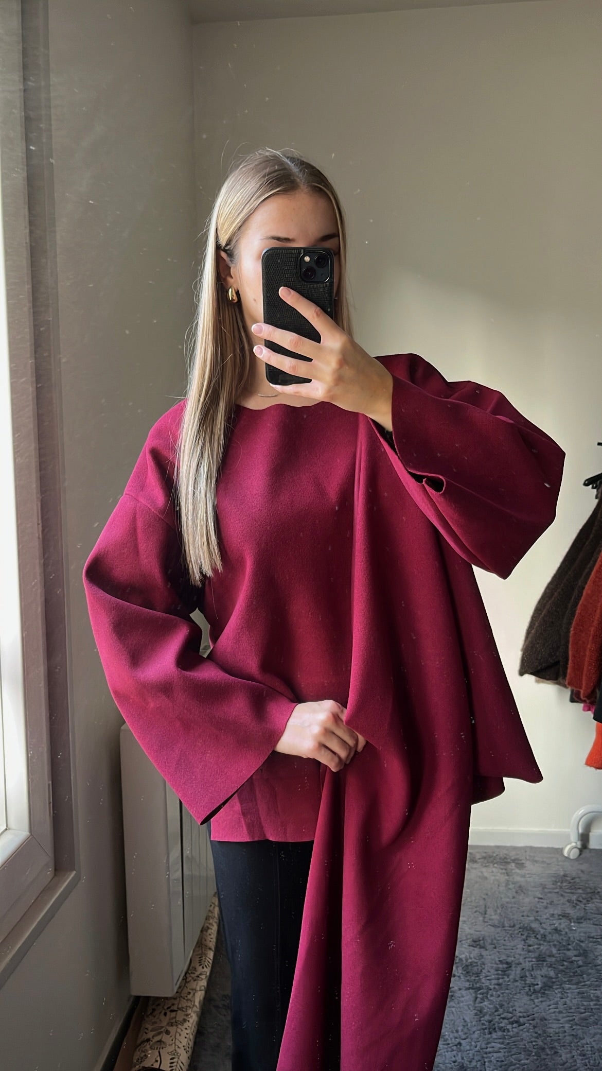 CAPE PONCHO BORDEAUX