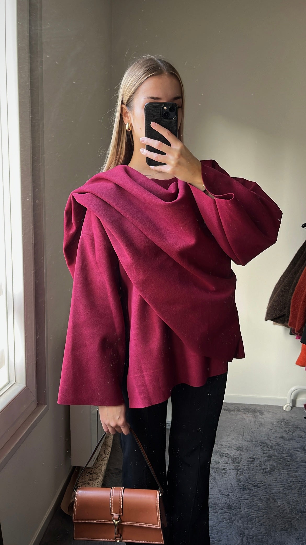 CAPE PONCHO BORDEAUX